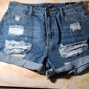 Ripped jean shorts